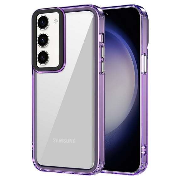Feishell Compatible with Samsung Galaxy S23 Clear Case, for Women Men, [Non-Yellowing][Supports Wireless Charging] Slim Thin Shockproof Lightweight Transparent Phone Case,Purple