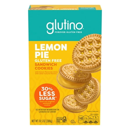 Glutino Lemon Pie Sandwich Cookies 10.5 oz (Pack of 8)