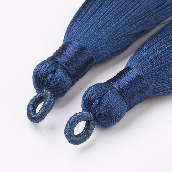 5 pc Nylon Tassels Big Pendant Decorations Dark Blue 83~92x9~10mm Hole: 1.5~4mm