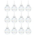thumbnail image 1 of CSChome Christmas Balls 6/12Pcs Transparent Christmas Balls Can Be Filled Break proof Reusable Iridescent Ornament Tree Decoration, 1 of 7