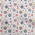 thumbnail image 1 of oneOone Polyester Spandex White Fabric Asian Suzani Sewing Material Print Fabric By The Yard 56 Inch Wide, 1 of 5