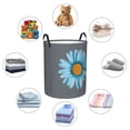 thumbnail image 6 of PHELIKA Dark Blue Turquoise Chamomile Flower 01 Laundry Basket 65L Large Foldable Round For Dirty Clothes Toy Storage, 6 of 6