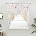 thumbnail image 5 of Spring Wildflowers Kitchen Window Curtains, Swag Curtains Valance for Bedroom Living Room Bathroom, Pastoral Rustic Farmhouse Botanical Rod Pocket Window Curtain Block Drapes 2 Panels 36"x36", 5 of 9