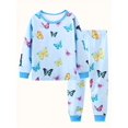 thumbnail image 1 of Conjunto de pijama informal con cuello redondo y estampado animal para niña, 2 piezas xuanjing  unisex, 1 of 2
