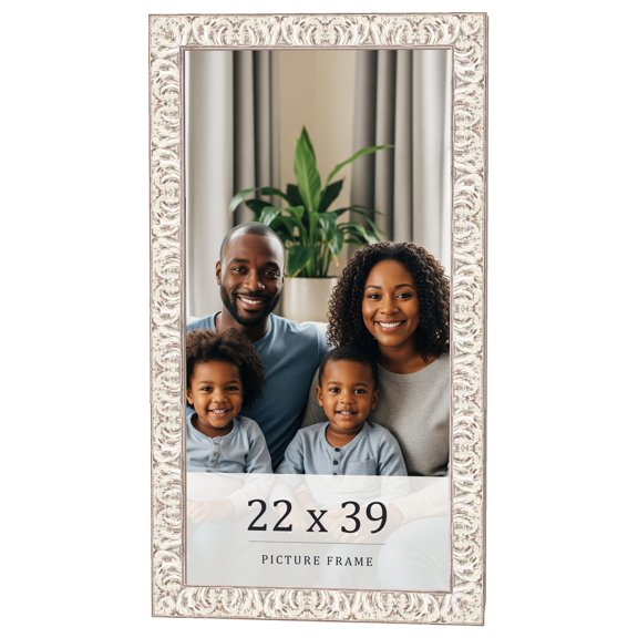 22x39 Frame White Real Wood Picture Frame Width 1.5 inches | Interior Frame Depth 0.5 inches |