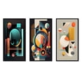 thumbnail image 2 of Designart "Essential Dimensions of Minimal Bauhaus II" Modern Geometric Framed Wall Art Set Of 3 - Blue Abstract Geometric Frame Gallery Wall Set For Home Decor, 2 of 6