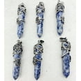 thumbnail image 3 of HOOUN 10pcs Natural Sodalite Stone Hexagonal Prism Healing Point Pendant DIY Necklace, 3 of 3