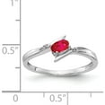 thumbnail image 2 of 14K White Gold Polished Oval Diamond Ruby Bypass Ring (Size 7) Made In India rm5740-ru-001-wa, 2 of 5