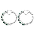 thumbnail image 6 of Shop LC Green Malachite Hoop Earrings for Women Platinam Plated Genuine Gemstone Jewelry Stainless Steel Birthday Gifts for Women for Her Ct 9.65 ( Oval 6x4 MM ), 6 of 7