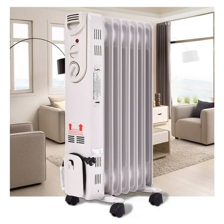Costway 1500W Electric Oil Filled Radiator Space Heater 5-Fin Thermostat Room (The Best Electric Radiators)