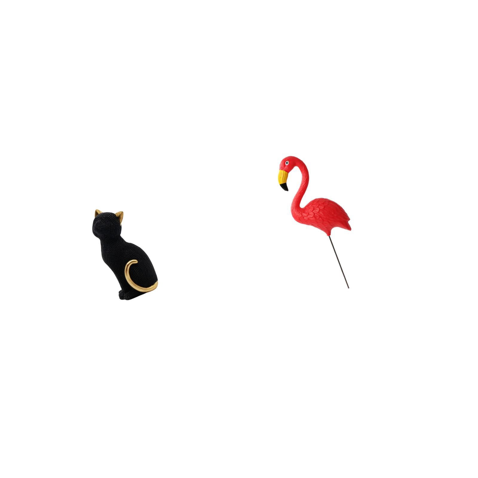 CoudarTitie Cat Bird Resin Figurine Decorative Sculpture for Living Room Bedroom Entrance Bookshelf Yard Art Ornament Fairy Garden Accessories Holiday Spring