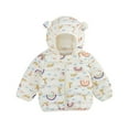 thumbnail image 2 of Hicidod Toddler Girls Puffer Jacket Lightweight Cute Print Warm Winter Coat Hooded Zipper Water-Resistant Baby Down Jacket, 2 of 5