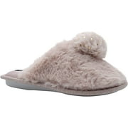 kensie Girls' Big Kid Slip On Plush Fluffy Faux Fur House Slippers
