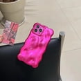 thumbnail image 6 of Case for iPhone 15,Cool Hot Pink Bubble Design 3D Meteorite Pattern Wave Curly Wave Frame Glitter Case,Shockproof Soft TPU Protective,for iPhone 15 Case 6.1 inches, 6 of 7