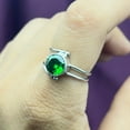 thumbnail image 3 of Natural Green Garnet Silver Ring, Tsavorite Green Garnet Gemstone Ring For Women, Handmade Boho Green Garnet Ring For Anniversary Gifts, 3 of 3
