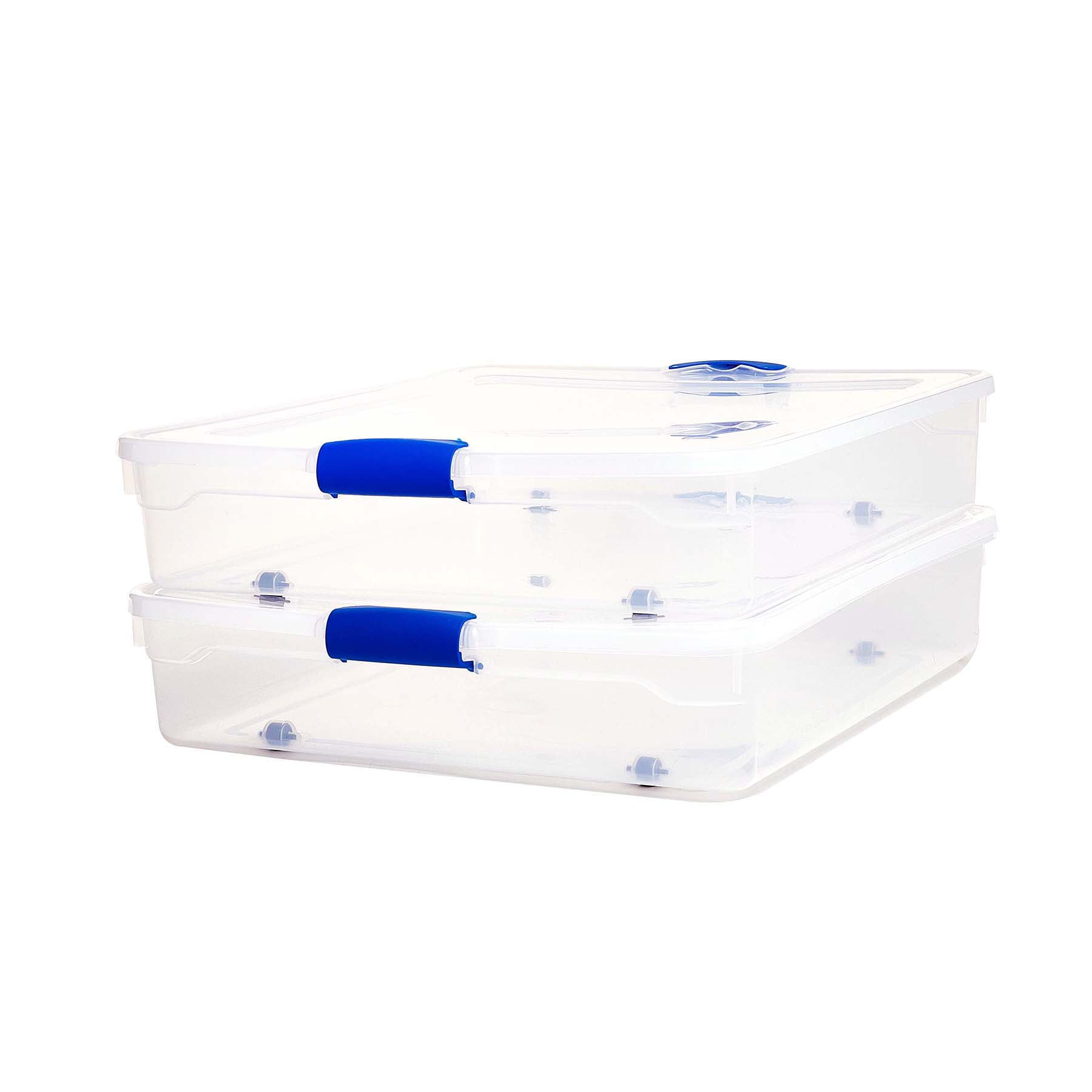 Ziploc 15-Gallons (60-Quart) Clear Body/Lid Blue Buckles Tote with Latching  Lid in the Plastic Storage Containers department at