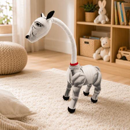 Long Neck Horse Plush Toy, Novelty Horse Stuffed Animal with Extended Neck Design, Cute Soft Plush Doll for Room Decoration, Kids Gift, Horse Lovers and Fun Home Decor