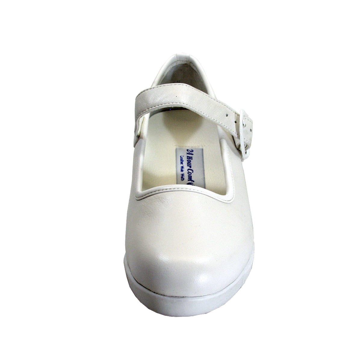 24 HOUR COMFORT Justine Women's Wide Width Professional Sleek Shoe WHITE 5