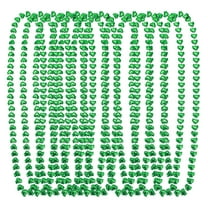 Brightness Charmed St. Patrick's Day 12-Pack Green Bead Necklace Set With Clover-Shaped Beads