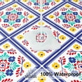 thumbnail image 3 of Round Fitted Tablecloth with Elastic Edge, 100% Waterproof Oil Proof Plastic Table Cover, Vinyl Flannel Backed Tablecloth Fits 36"-44" Round Tables for Dinner, Outdoor, Picnic, Black, 3 of 6