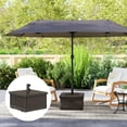 thumbnail image 2 of Outsunny Patio Umbrella Base with Wheels, End Table, Planter Box, Brown, 2 of 10