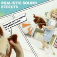 thumbnail image 4 of Qaba Cheval en Peluche Licorne avec Roues en Bois, Sons Réels pour Enfants, Marron, 4 of 10