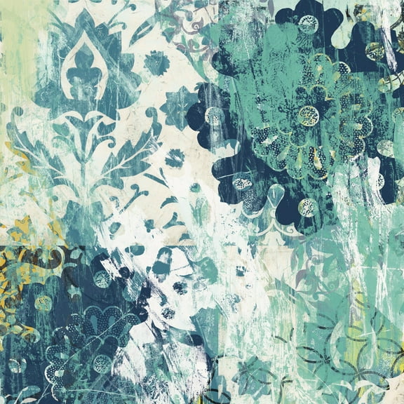 Art.com Blue Floral Layers I Art Print by June Vess, 16" x 16"