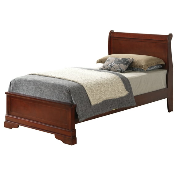 Glory Furniture Louis Phillipe Twin Panel Bed in Cherry