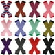 thumbnail image 2 of Zhuge Guantes largos sin dedos a rayas para mujer, calentadores de brazos tejidos de invierno para punk rock, cosplay, gótico y fiestas navideñas, color negro y rosa, 2 of 4