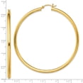 thumbnail image 4 of 925 Sterling Silver Flash Gold Plated Women's 3mm Polished Classic Hoop Earrings | 65mm, 4 of 4