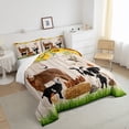 thumbnail image 4 of Western Home Decor Rustic Farmhouse Bedding Set Horse Decor Quilt Farm Animals Comforter Set Cabin Wood Sunflower Gifts for Women Twin,Goose Duck Rooster Country Western Room Decor, 4 of 5