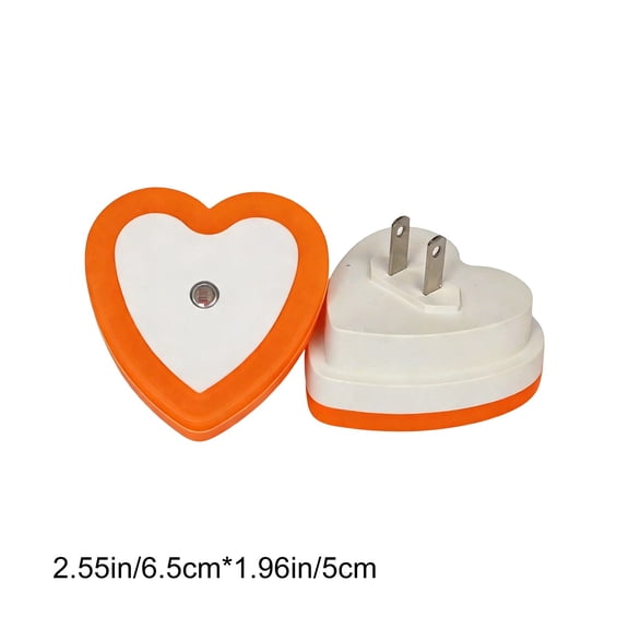 WEGFTDUOP Heart Shaped Plug In LED Night Light With Dusk To Dawns Sensor Auto On At Night Off In Day Soft Warm Glows Bedroom Nursery Hallway