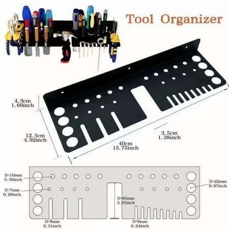 Tool Rail Rack Holder Screwdriver OrganiserWall Mounted Hold 14Screwdriver -C