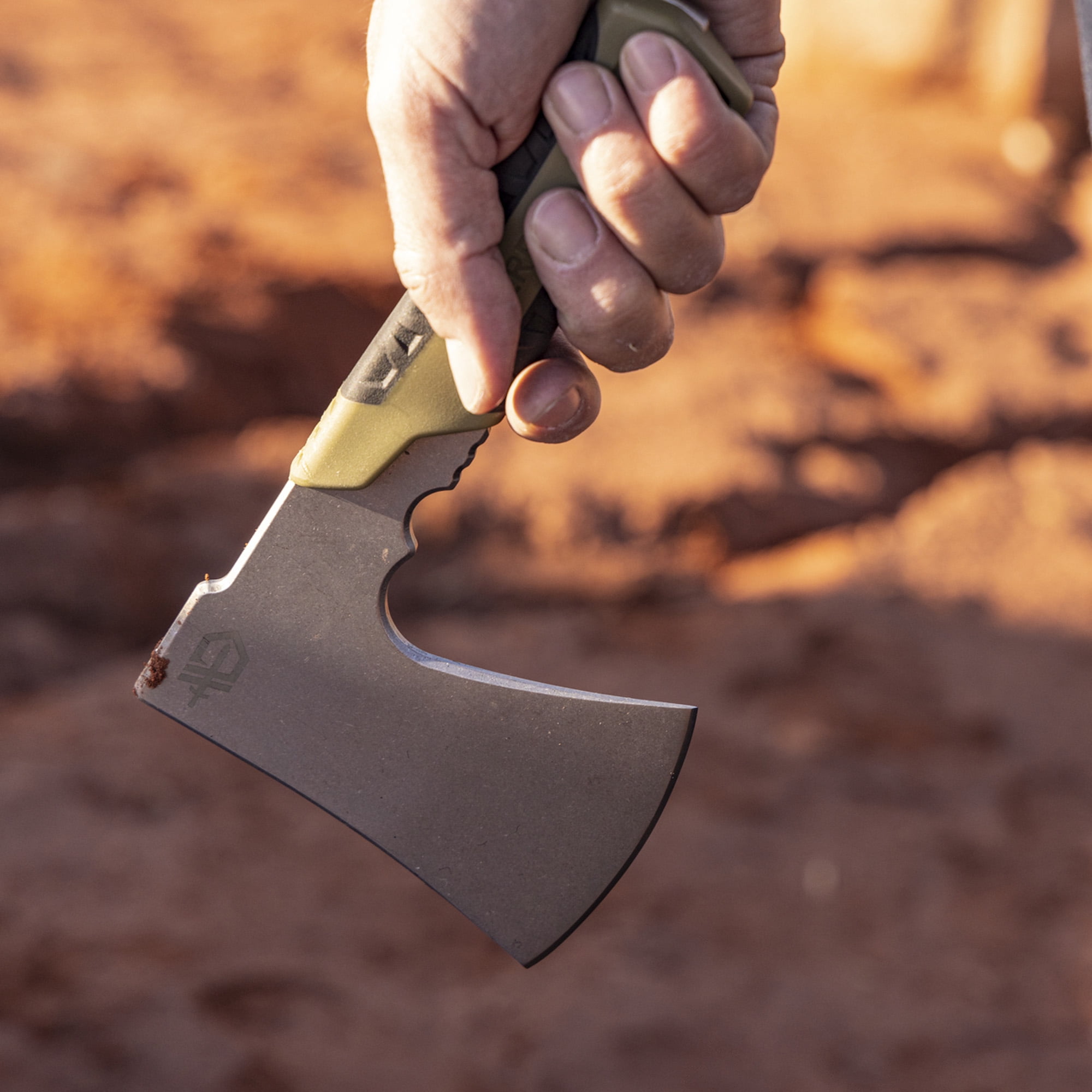 Gerber Gear Camping Pack Hatchet with Sheath, in Green 2.5-in Steel Blade with Full Tang