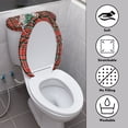 thumbnail image 4 of HELLHERO Grid Christmas Tree Toilet Seat Cover Set Machine Washable for Hotel Stretchy Fabric Toilet Seat Covers, 4 of 8