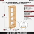 thumbnail image 3 of Rev-A-Shelf Pullout Wall Filler w/ Soft-Close, 36" Height, 432-WFBBSC36-6C, 3 of 13