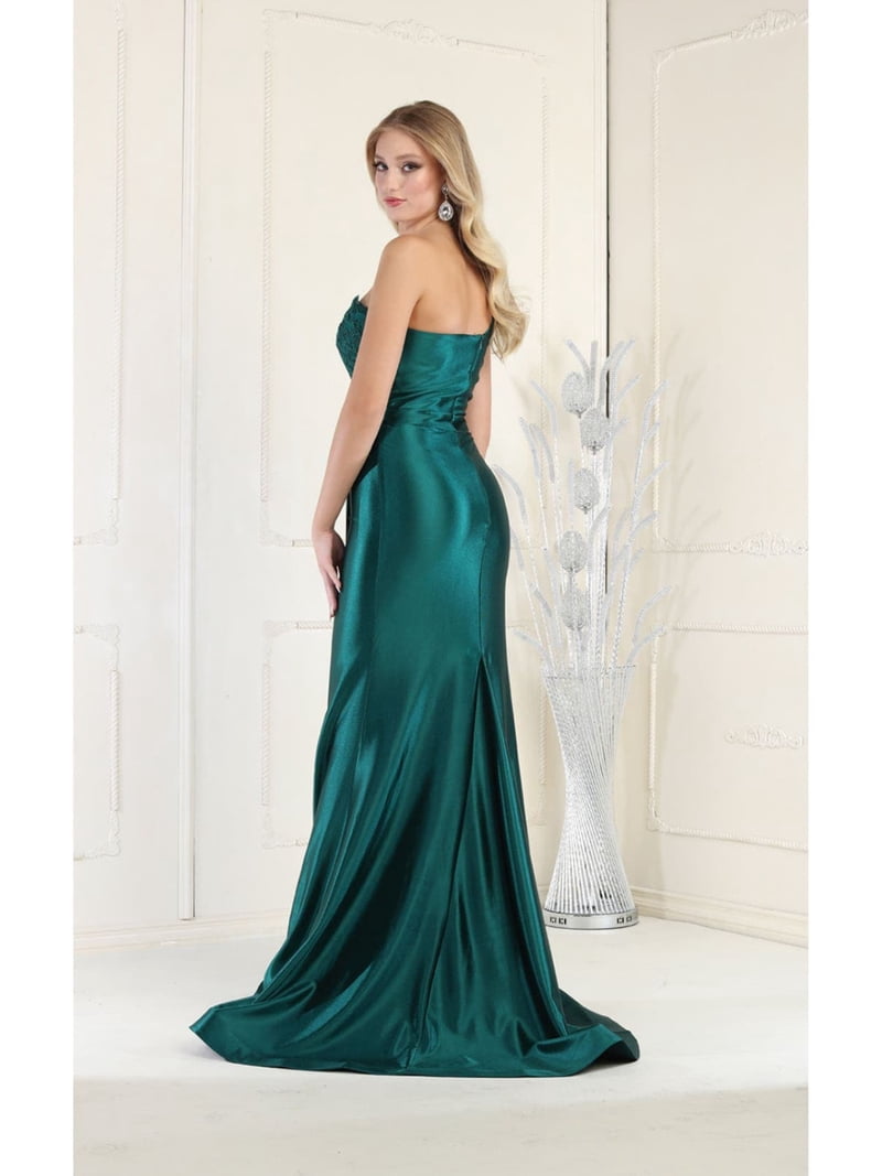 strapless open back dress TOO PRECIOUS ASYMMETRICAL PLEATED MAXI DRESS – Britique Boutique