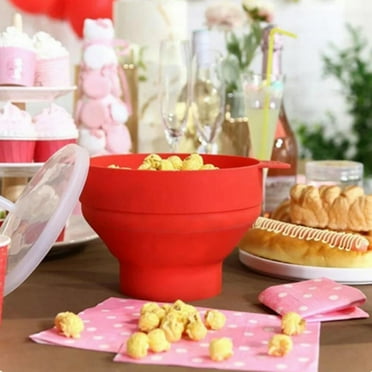 High Quality Microwave Popcorn Bowl Bucket Silicone DIY Popcorn Maker with Lid Chips Fruit Dish Kitchen Easy Tools D
