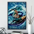 thumbnail image 3 of Póster autoadhesivo de One Piece Zoro Luffy, papel tapiz de dibujos animados para decoración del hogar, pintura impresa, arte de pared de anime, clásico, sangre caliente, 3 of 5