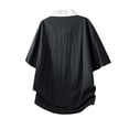 thumbnail image 7 of Mens Cotton Linen Polo Shirts Casual Short Sleeve V Neck Shirt Summer Beach Hippie Tshirt Shirt for Men Big and Tall Size M-3XL Black, 7 of 7