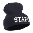 thumbnail image 5 of Staff Letter Embroidered Long Beanie - Navy OSFM, 5 of 5