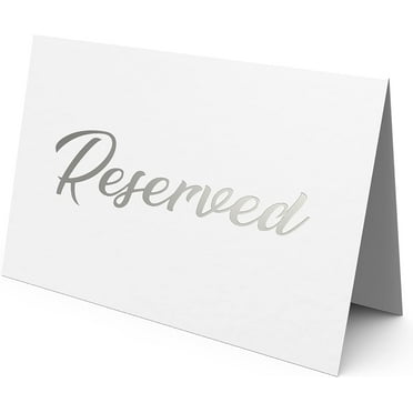 25 Pack Silver Reserved Table Signs for Wedding Party, Restaurant & Events