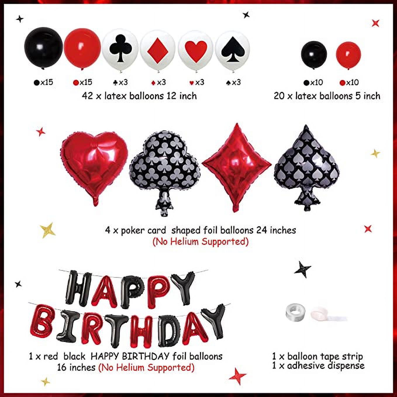 Casino Birthday Party Decorations Black Red and White Balloon Garland Kit  Casino Night Poker Party Decorations Casino Theme Party for Men Women  Adults Happy Birthday Balloon - Walmart.com