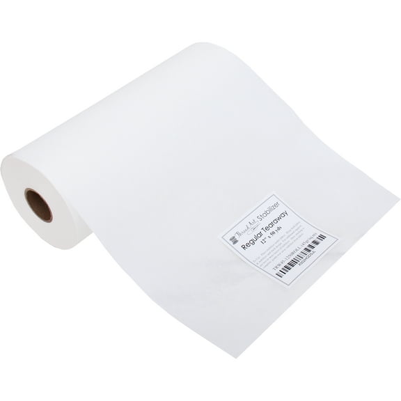 Tearaway Embroidery Stabilizer by Threadart | 1.6 oz Medium Weight | 12" x 50 yd roll | For Machine Embroidery