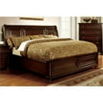 thumbnail image 2 of Furniture of America Caiden Solid Wood Platform King Bed in Cherry, 2 of 5
