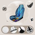 thumbnail image 4 of Blue Butterfly Floral Fantasy Car Seat Cover Set Auto Front Bucket Cushion Protect Accessories 2 Piece, 4 of 6