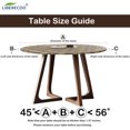thumbnail image 2 of GFDYREE Round Vinyl Fitted Tablecloth with Flannel Backing Elastic Edge Plastic Table Cover Waterproof Table Cloth Stain-Resistant Wipeable for 45"-56" Round Table, 2 of 7