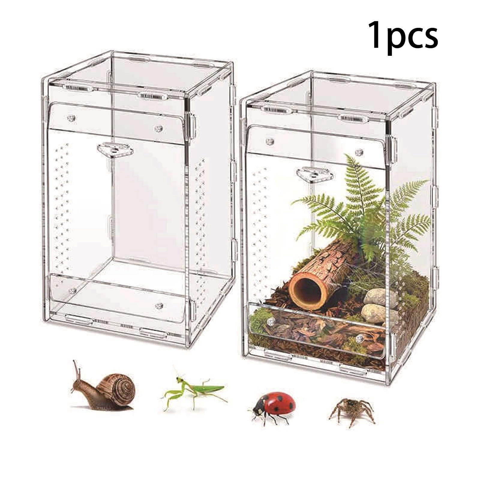 Bvdfgk Reptile Terrarium Acrylic Clear Enclosure for Chameleons Geckos Hermit Crabs