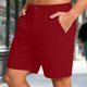 thumbnail image 5 of Pantalones Cortos para Hombre de Cintura Elástica con Bolsillos de Color Sólido Pantalones de Trabajo Casuales de Verano de Mitad de Longitud con Cordón, 5 of 7