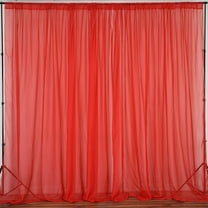Sheer Chiffon Curtain Panel 58 Inch Wide Window Treatment Red